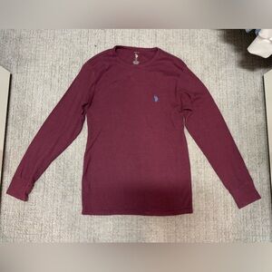 U.S. Polo Assn. Men's Maroon Long Sleeve Tee